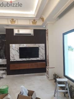 gypsum board. PVC panel work. gypsum wall partition. TV wall design 0