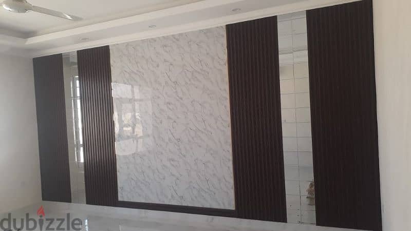 gypsum board. PVC panel work. gypsum wall partition. TV wall design 1