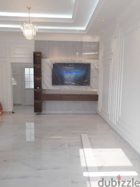 gypsum board. PVC panel work. gypsum wall partition. TV wall design 2