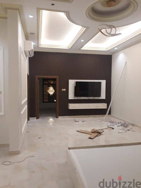 gypsum board. PVC panel work. gypsum wall partition. TV wall design 7