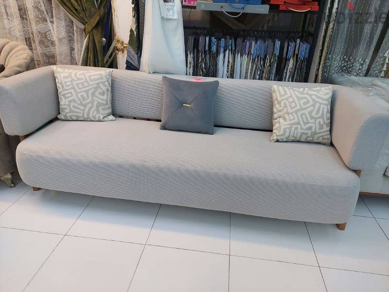 New 3 seater sofa without delivery 1 piece 80 rial 0