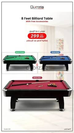 Olympia 8 Feet Billiard Table