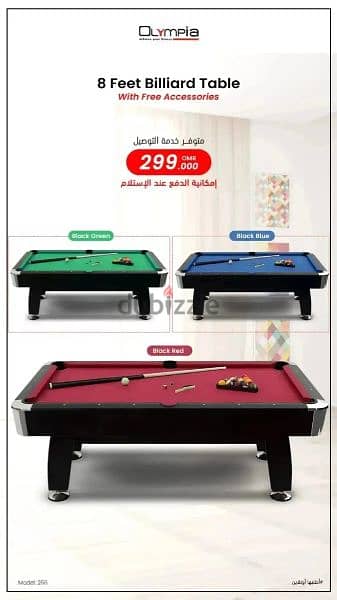 Olympia 8 Feet Billiard Table