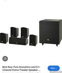 pure acoustics 10"subwoofer and 5nos sapker