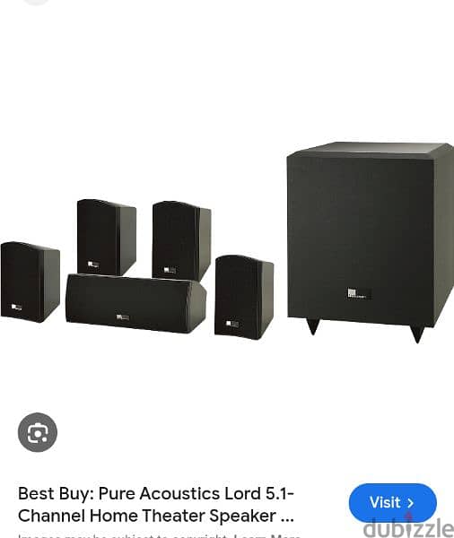 pure acoustics 10"subwoofer and 5nos sapker 0