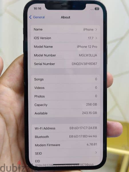 Iphone 12 Pro 256GB Battery Health 89% 5