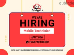 We Need Mobile Repairing Person (Mobile Technician) For Our Shop 0