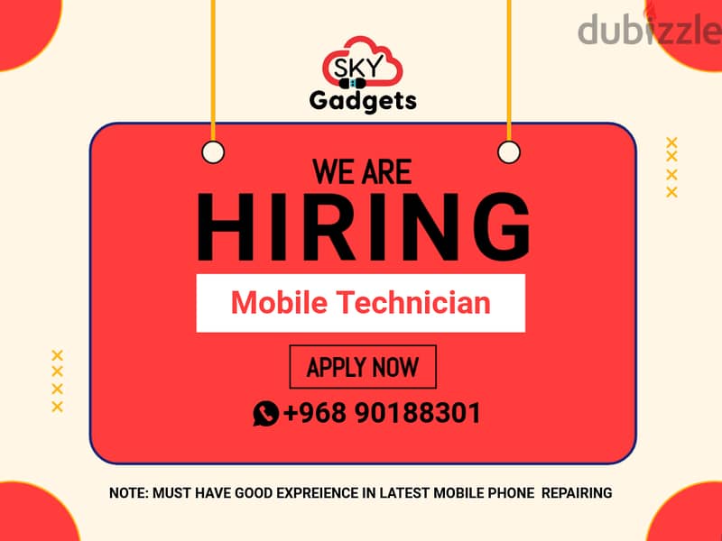 We Need Mobile Repairing Person (Mobile Technician) For Our Shop 0