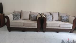 2+2+3 Wooden sofa with new seats