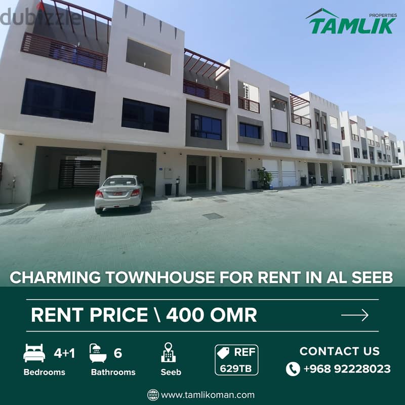 Charming Townhouse for Rent in Al Seeb | REF 629TB 0