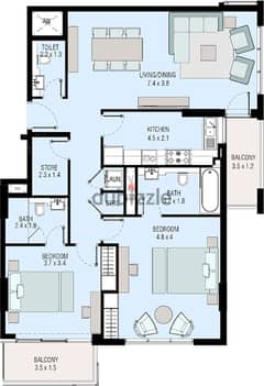 2 Bedroom Apartment | Installment payment 0