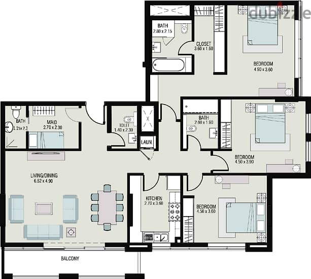 Large 3-bedroom apartment 1