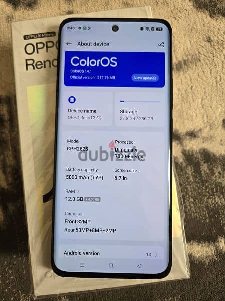 Oppo Reno 12 256gb 12gb almost new condition 7