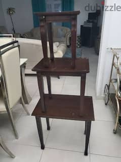 3 side tables made of very strong wood