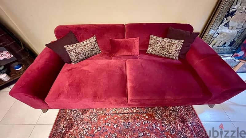 Red Velvet Sofa 2