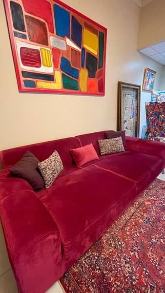 Red Velvet Sofa 3