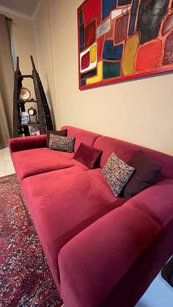 Red Velvet Sofa 6