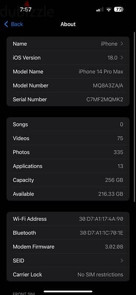 iPhone 14 pro max 256 gb 4