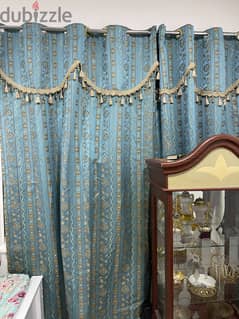 2 pieces curtains with rods