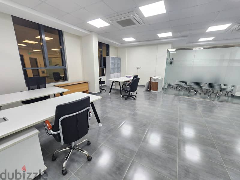 Furnished Office in Brand New Bldg. FOR RENT in Bousher Al Maha st. 1