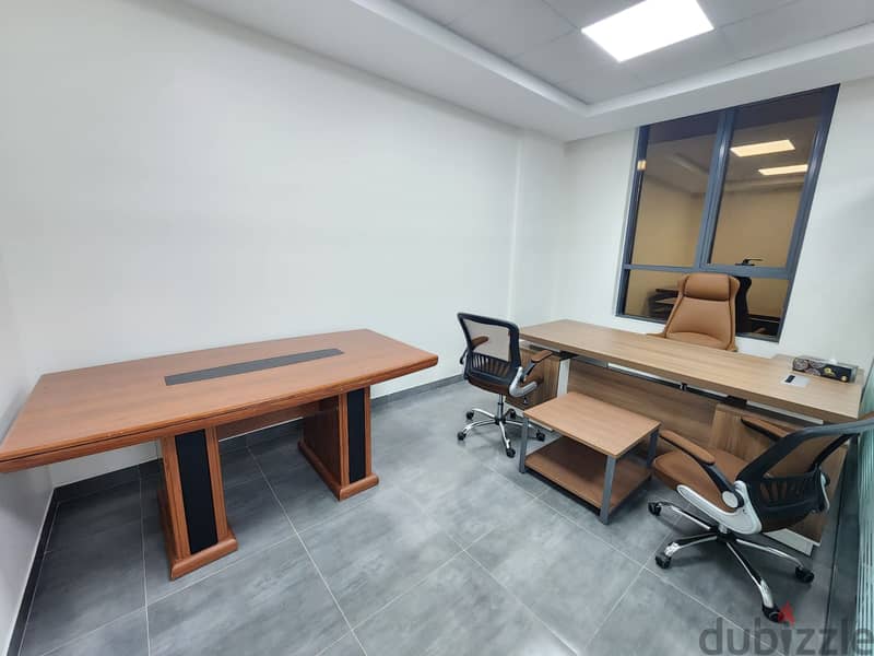 Furnished Office in Brand New Bldg. FOR RENT in Bousher Al Maha st. 9