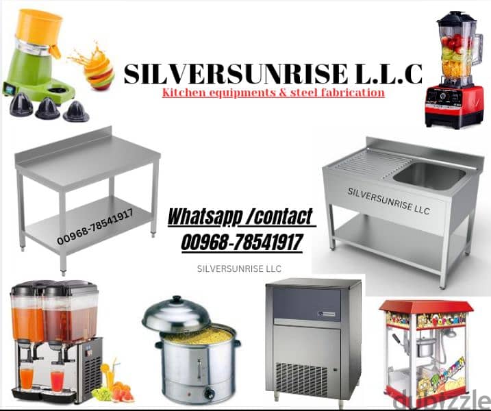 available juice shop equipments & fabricating steel table & sink . . . 0