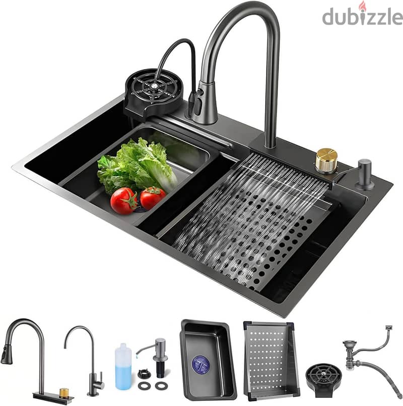 *حوض مطبخ أسود مطفي*    BLACK MATT KITCHEN SINK 1