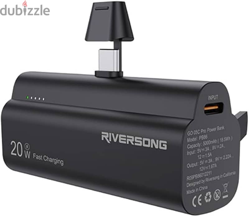 Riversong Portable Power Bank 5000mAh Black 1