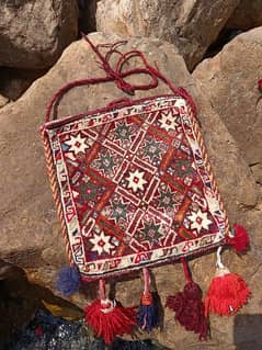 Antique Qashqai wool bag 60-70 years old #41