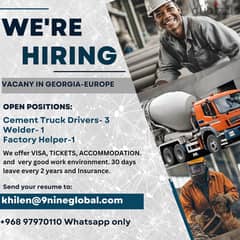 Welders Required for Georgia- Tblisi