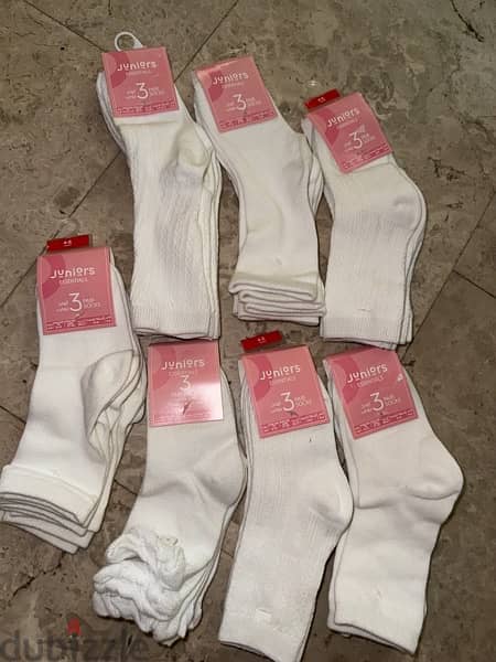 3 packs White socks for age 2 to 8 years 0