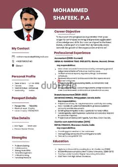 One year oman based accounting experienced Indian guy looking for job.