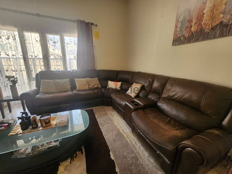 Brown Recliner Sofa & Coffee Table for sale 1