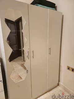 White 3 door wardrobe for sale