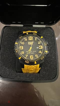 CAT Caterpillar Military Watch with Yellow Rubber Band