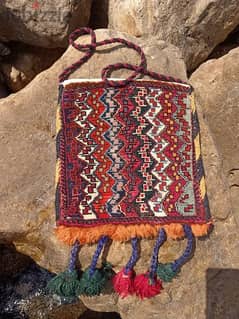 Antique Qashqai wool bag 60 - 70 years old #77