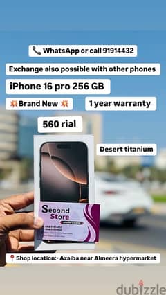 iPhone 16 pro 256 GB desert titanium brand new