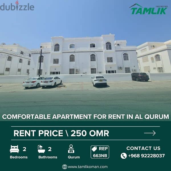 Comfortable Apartment for Rent in Al Qurum | REF 663NB 0