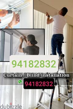 Fix curtains and frames photo clock tv WhatsApp or call. 94182832