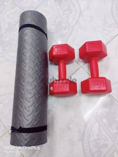 Dumbbell with Yoga mate