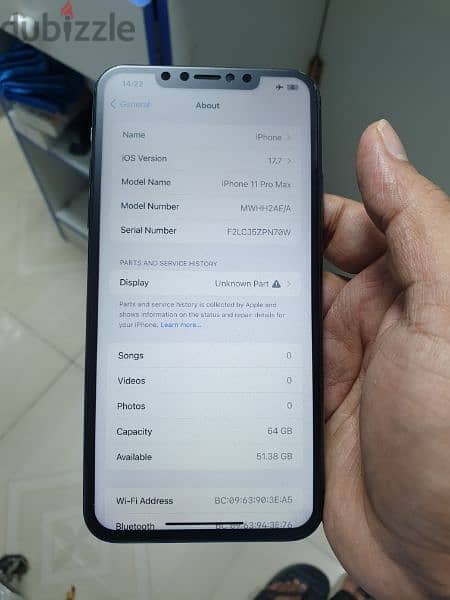 iphone 11 pro max 64gb 88% battrey. 1