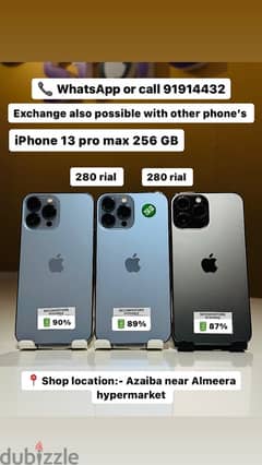 iPhone 13 pro max 256 GB available  i very good condition 0