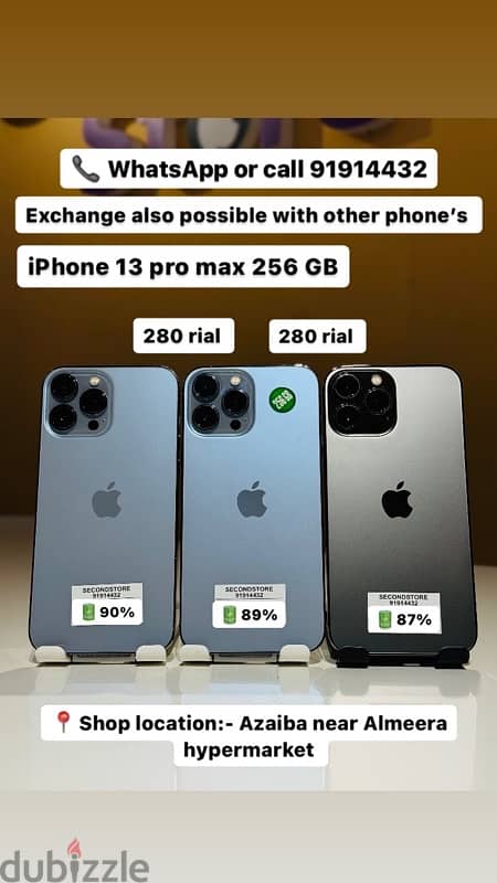 iPhone 13 pro max 256 GB available  i very good condition 0