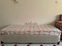 single bed with mattress + MDF partition for extra strong support