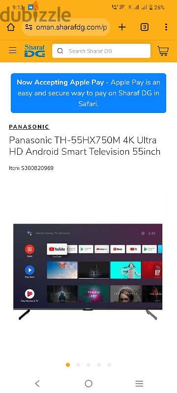 55 inch smart 4. k tv Panasonic 1 year back 1