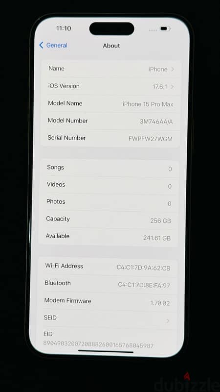 iPhone 15 pro max 265GB Natural titanium perfect condition 3