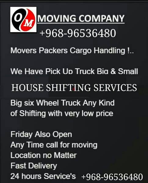 HOUSE MOVING & PACKING TRANSPORT SERVICE OMAN 0