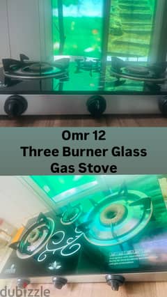 Three Burner Glass Gas Stove 0