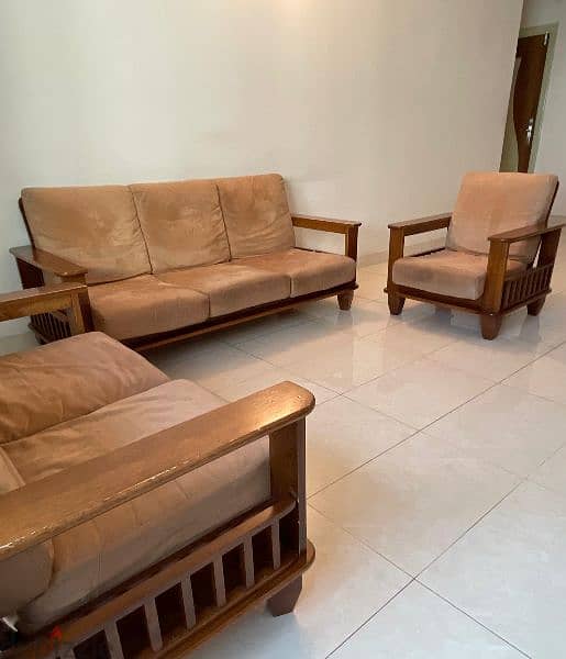 Wooden sofa set (6 seater) 2