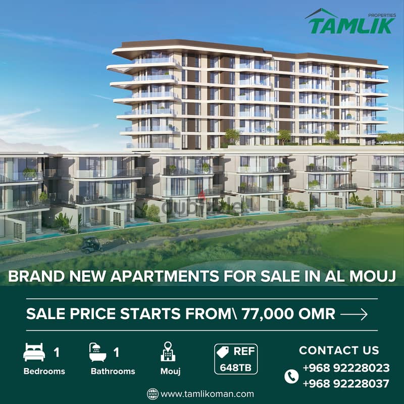 Brand New Apartments for Sale in Al Mouj | REF 648TB 0